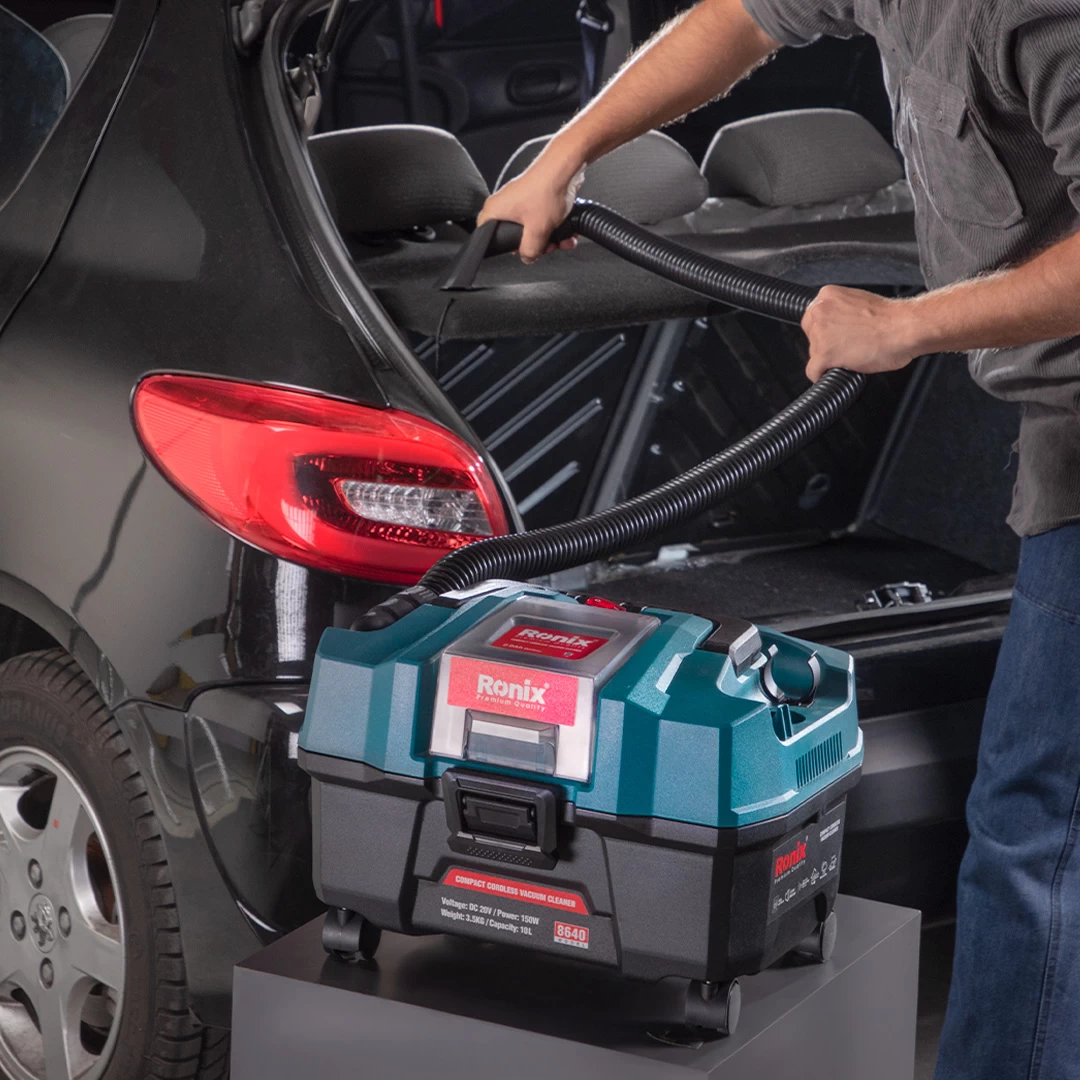 جاروشارژی ۲۰ ولت ۱۵ لیتری خشک و تر رونیکس مدل 8640